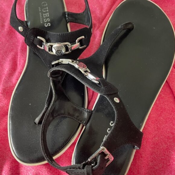 Guess Women’s Black Sandals with ankle straps Size 7 - Picture 1 of 9